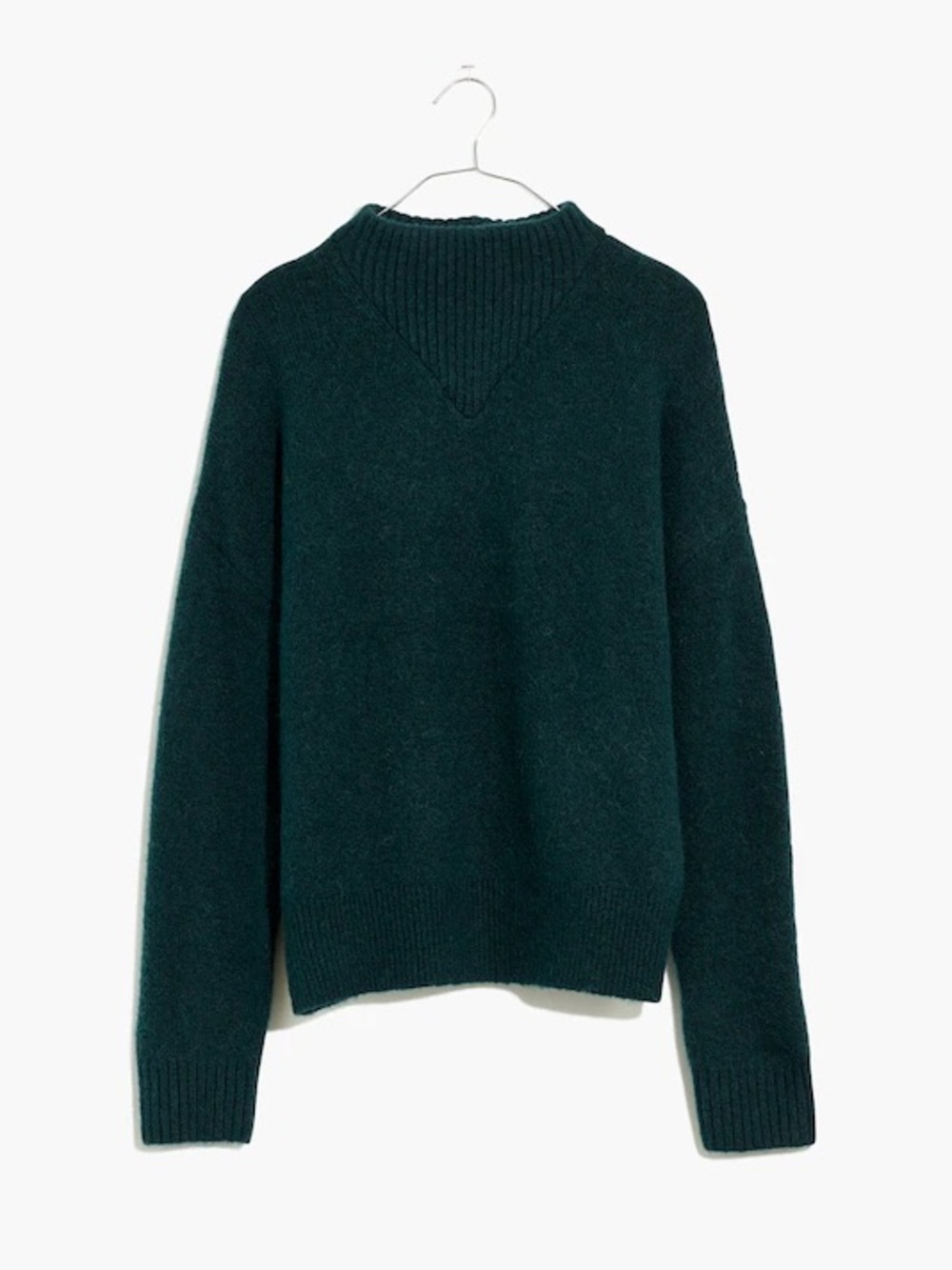 NWT Madewell Dillon mockneck pullover sweater heather spruce size xs Nc649